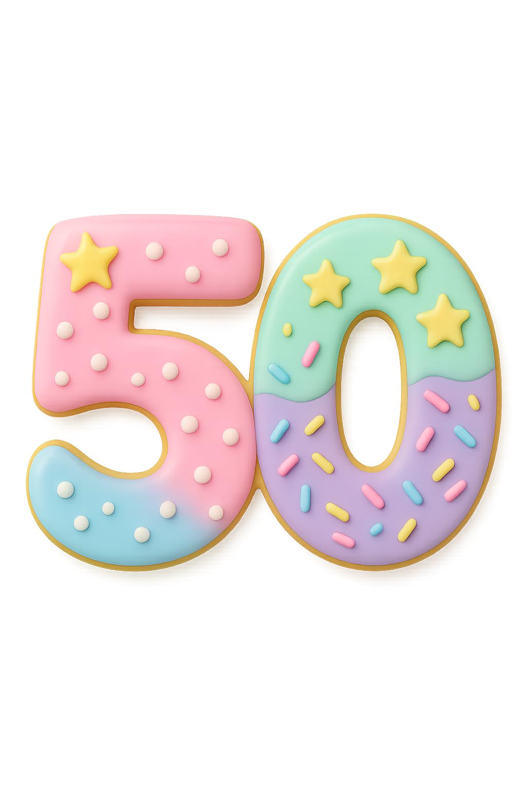 Mighty Gadget Number 50 Cookie Cutter (3x4") - Made in USA by Mighty Gadget - Perfect for 50th Birthdays and Anniversaries