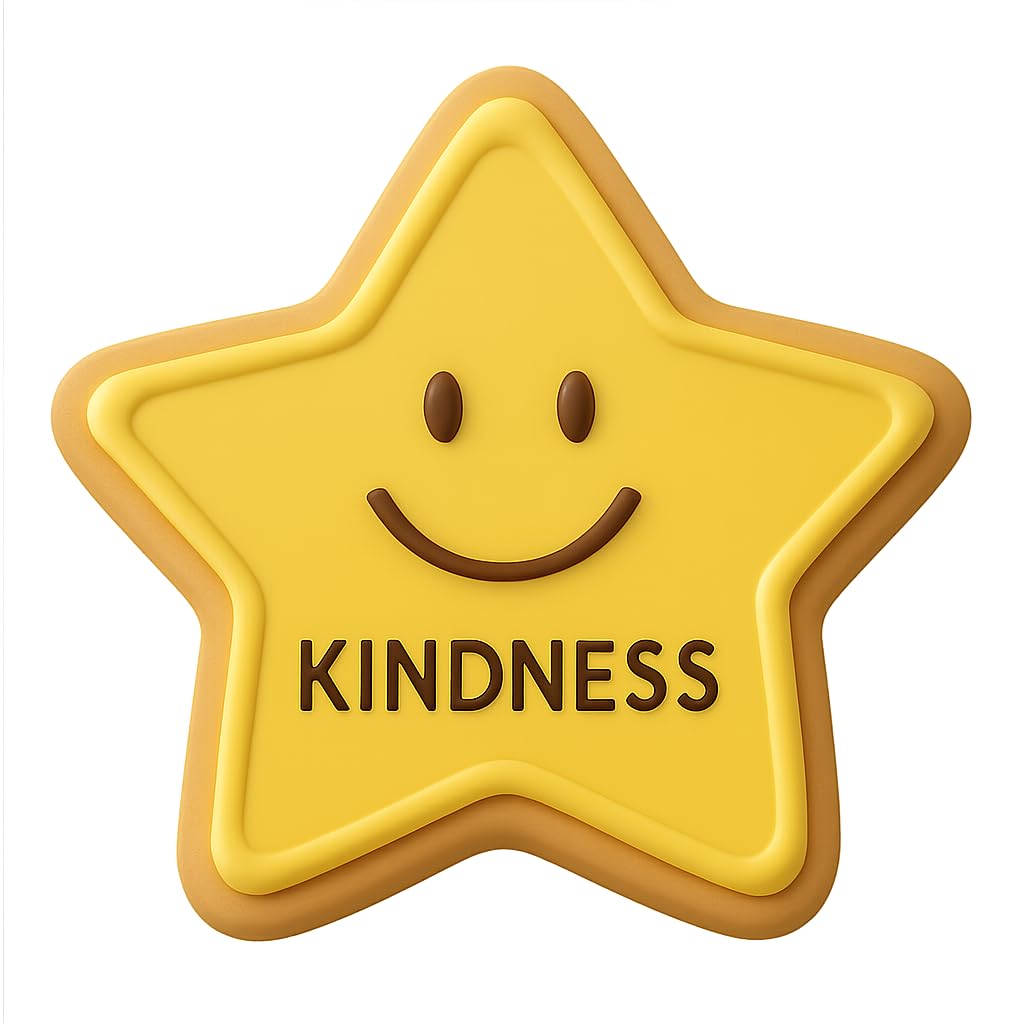 Kindness Star Smiley Cookie Cutter - 4x4" Fun Baking Kitchen Design