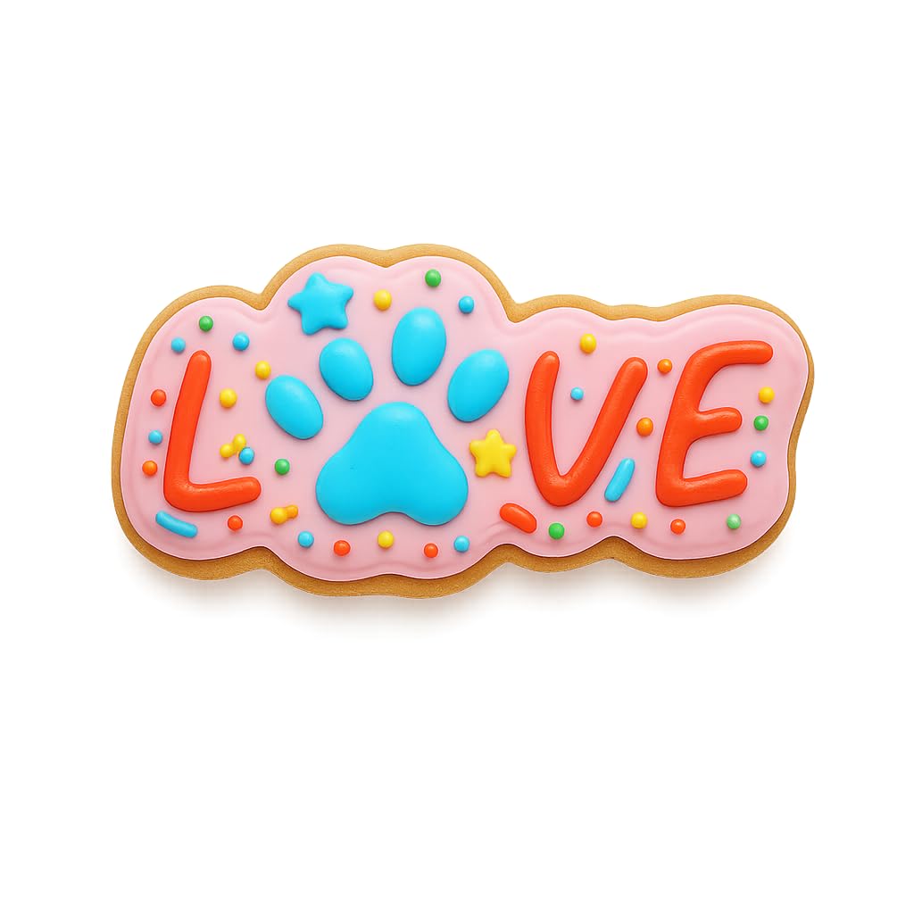 Paw Print Love Cookie Cutter - 4x1.96" Creative Doggie Party Tool