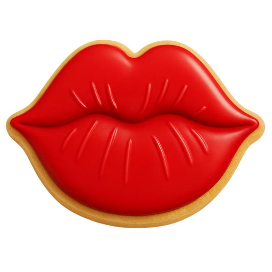 Luscious Lips with Lines Cookie Cutter - 4x3" Fun Kitchen Party Design