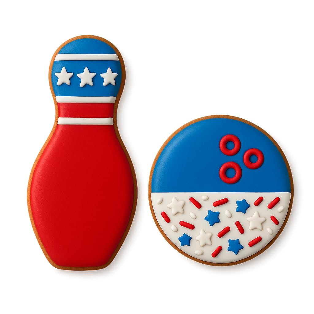 Bowling Pin (5x2.25") & Ball (3.75x3.75") Combo Cookie Cutters - Perfect for Sports-Themed Baking and Parties