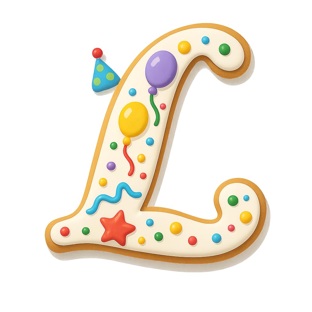 Fancy Cursive Letter Cookie Cutter - 4" Tall Alphabet Baking Mold (Random Color)