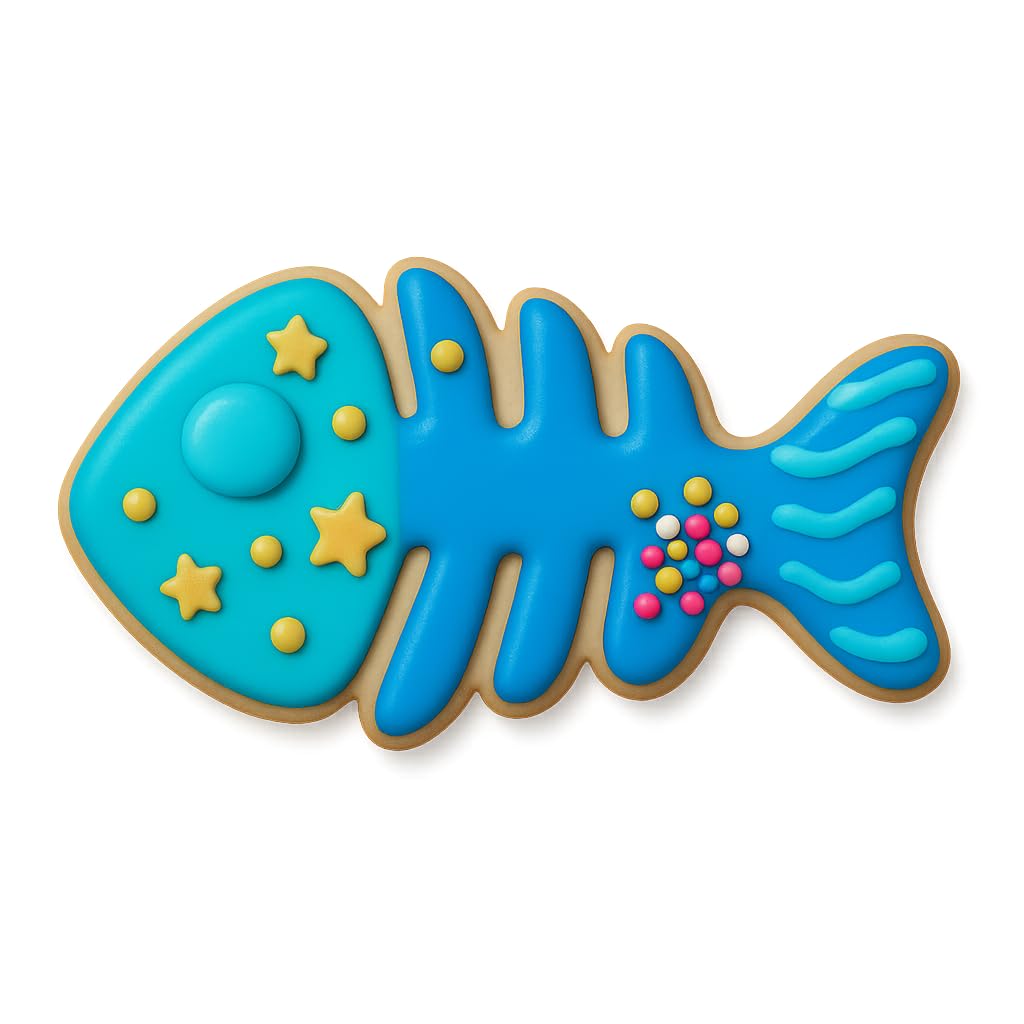 Fish Bone Cookie Cutter - 4x1.9 Inches, Fun and Unique Baking Tool