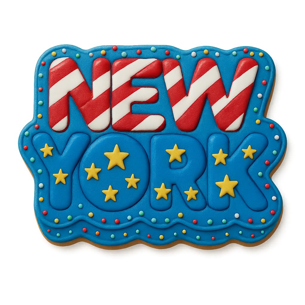 New York Word Cookie Cutter – 4x2.76" City Name Design for NYC-Themed Baking & Gifts (Random Color)