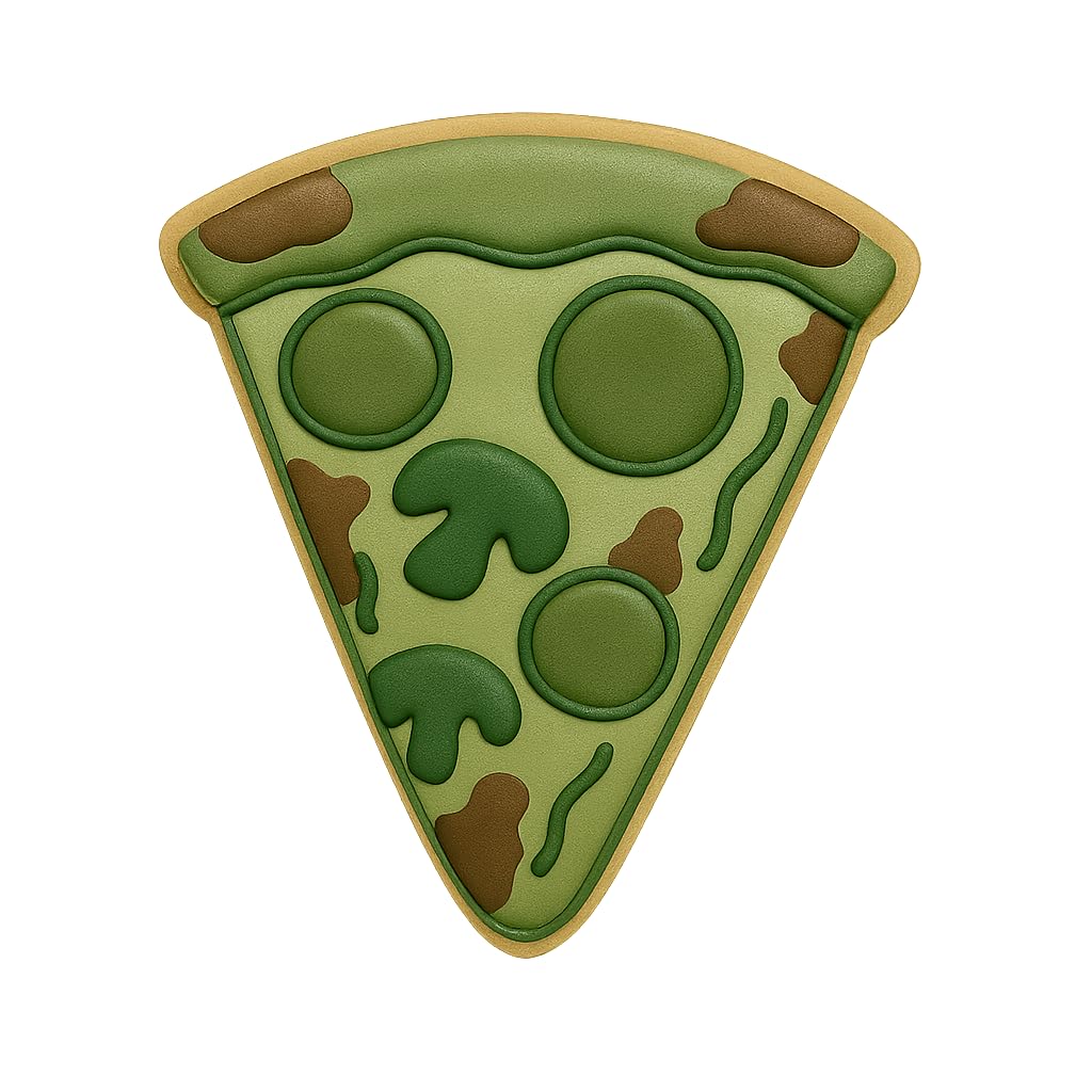 Mighty Gadget Pizza Slice Cookie Cutter & Stamp - 4x3.49" Pizza Lovers Baking Tool (Random Color)