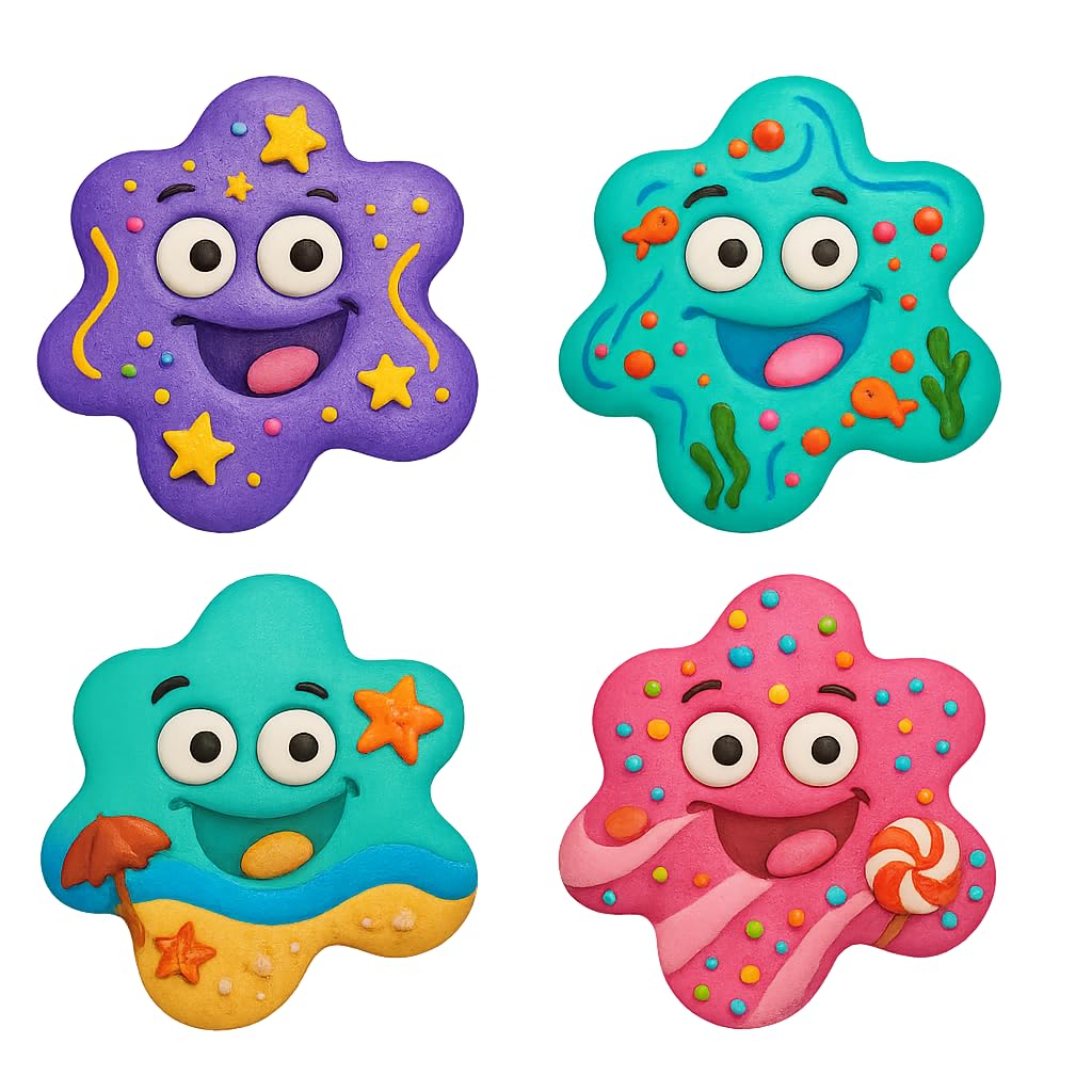 Wiggly SpaceBlob Cookie Cutter & Stamp 4x4" for Baking & Fondant Clay Embosser