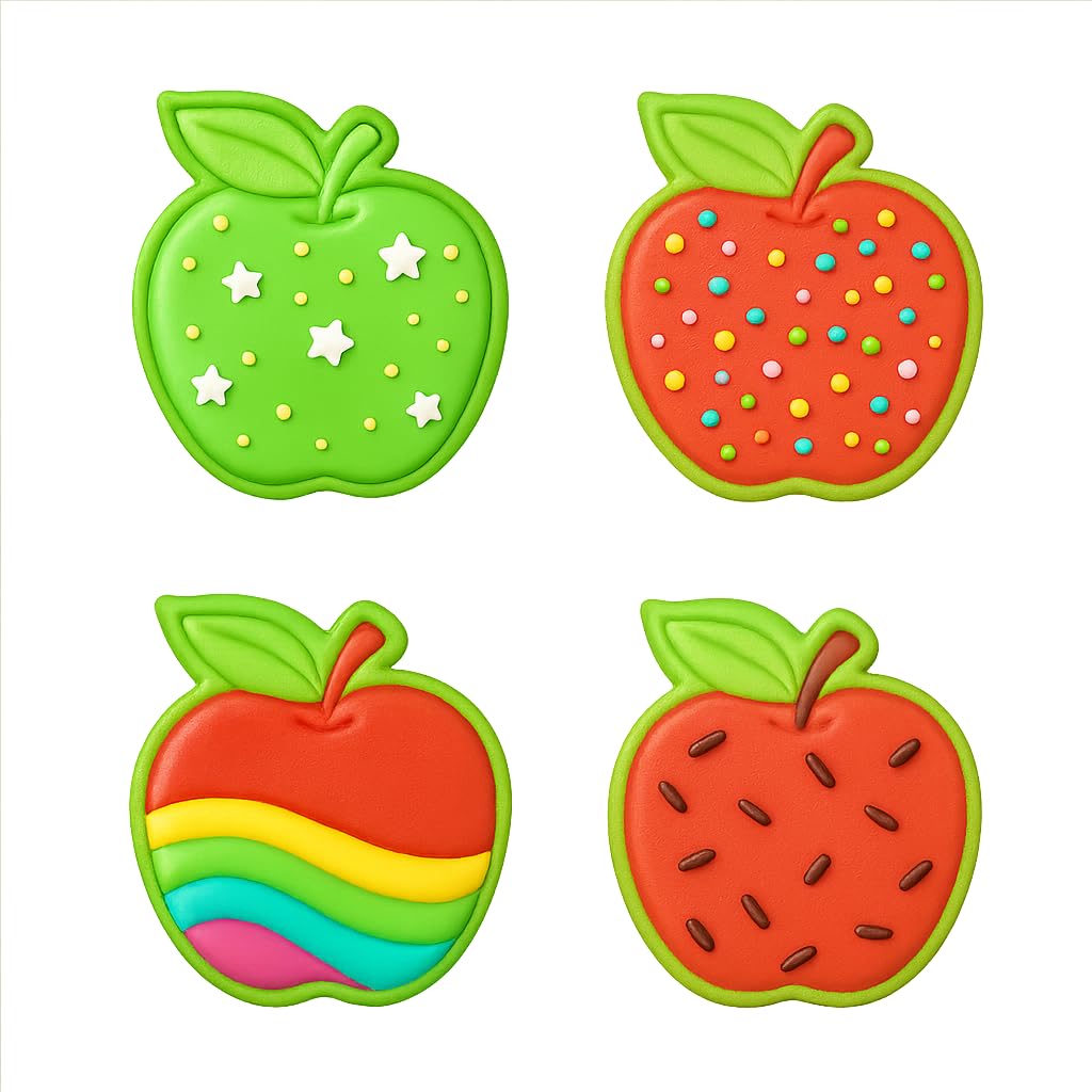 Apple Cookie Cutter & Stamp 4x3.5" for Baking Fondant Clay Embosser Gifts