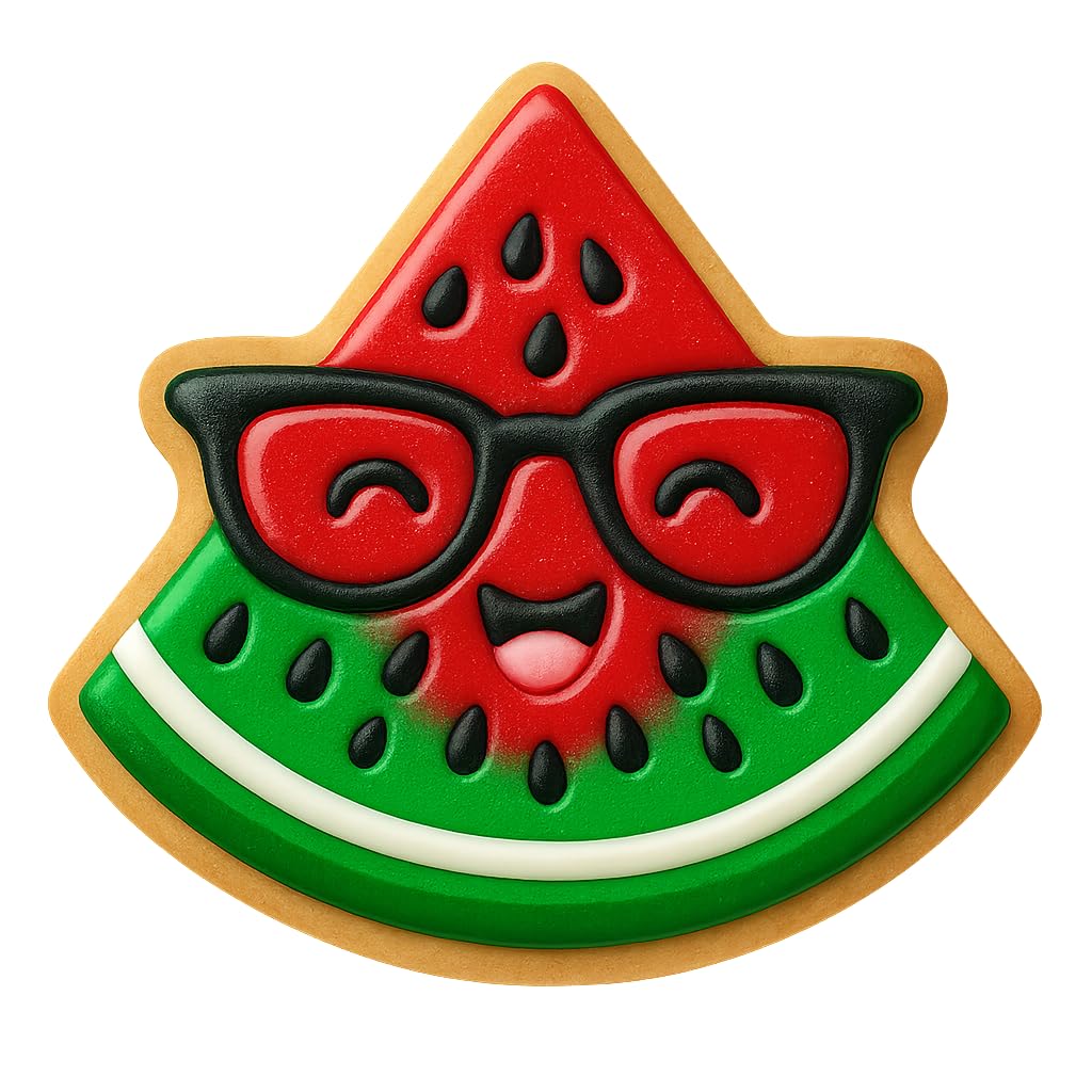 Kawaii Watermelon Face Cookie Cutter 4x3.63" Fun Kids Party Baking Design
