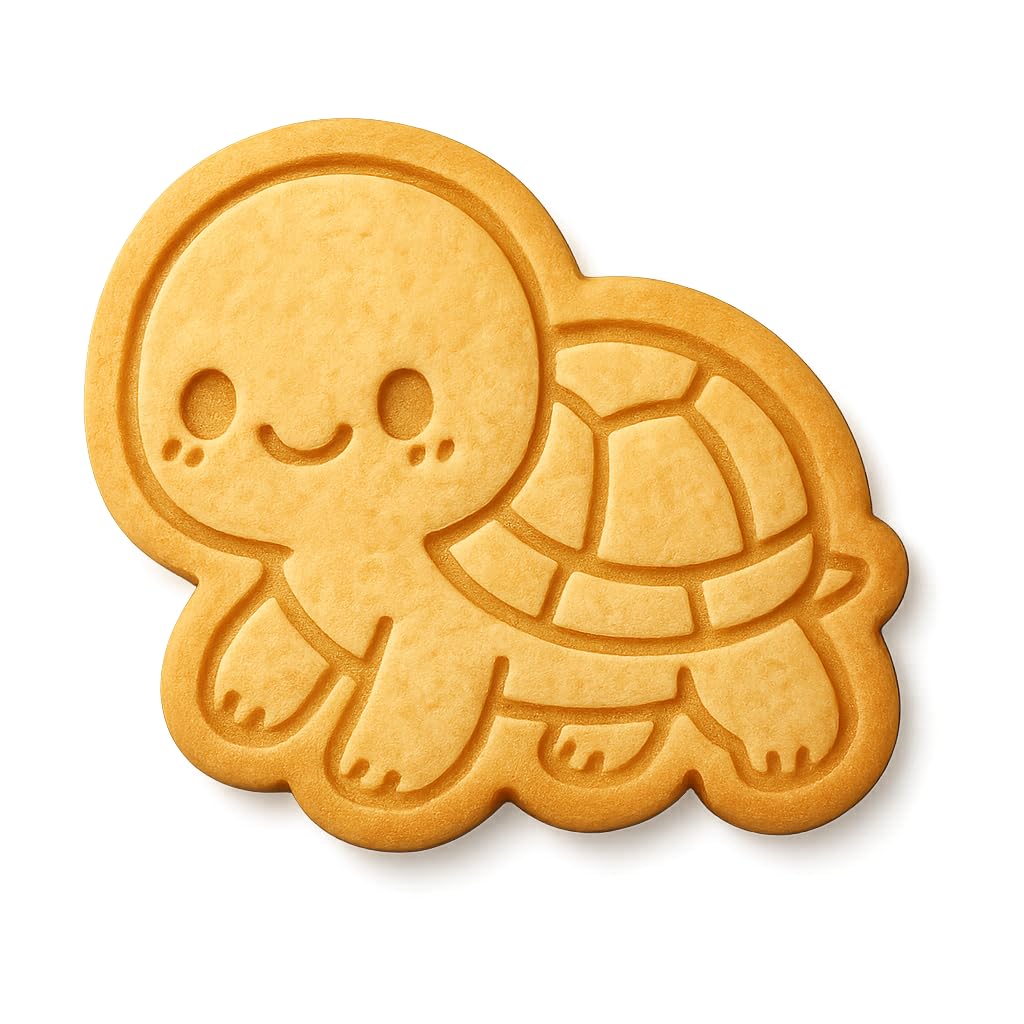 Kawaii Baby Land Turtle Cookie Cutter - 4x3.65" Fun Kids Baking Design