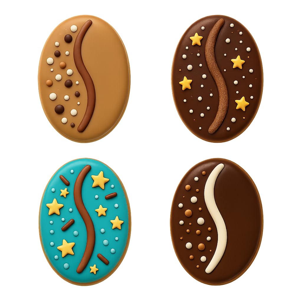 Mighty Gadget Coffee Bean Cookie Cutter & Stamp - 4x2.8" Unique Aroma for Coffee Lovers (Random Color)