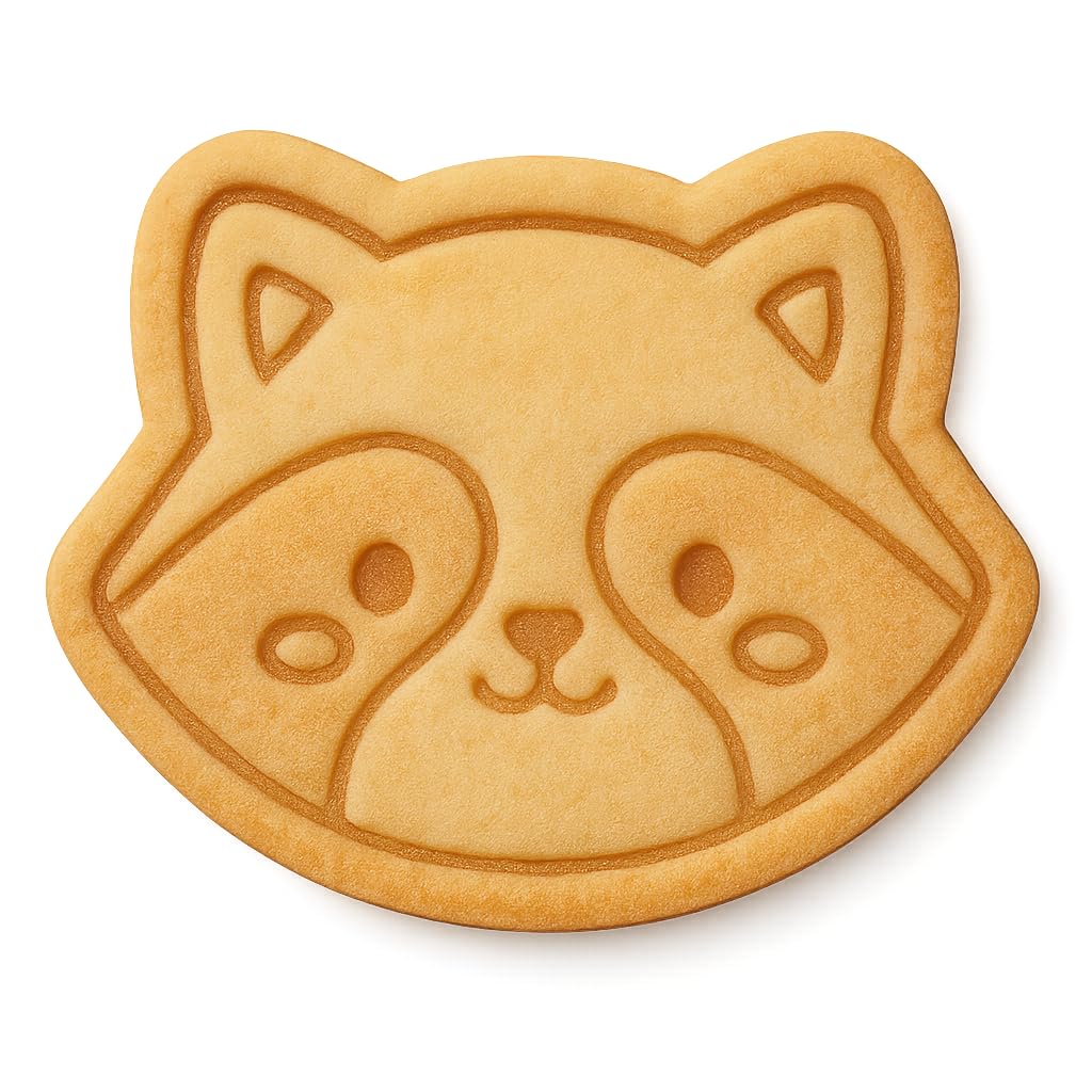 Adorable Raccoon Head Cookie Cutter - 4x3.19" Fun Kids Baking Design