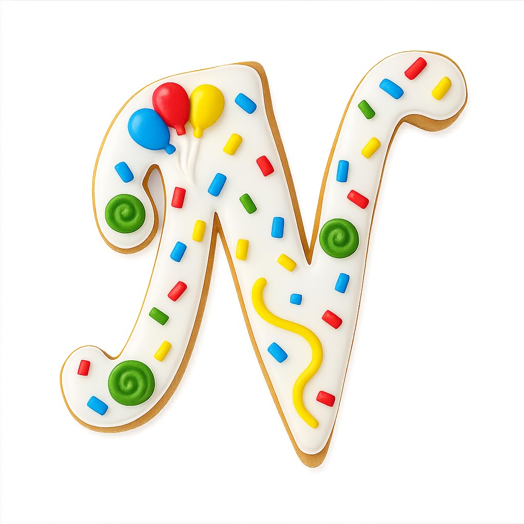 Fancy Cursive Letter Cookie Cutter - 4" Tall Alphabet Baking Mold (Random Color)