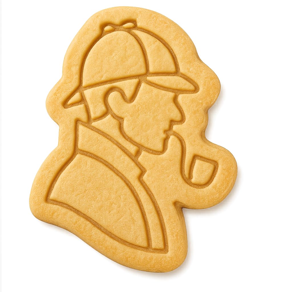 Sherlock Holmes Detective Cookie Cutter - 4x3" Creative Baking Fun