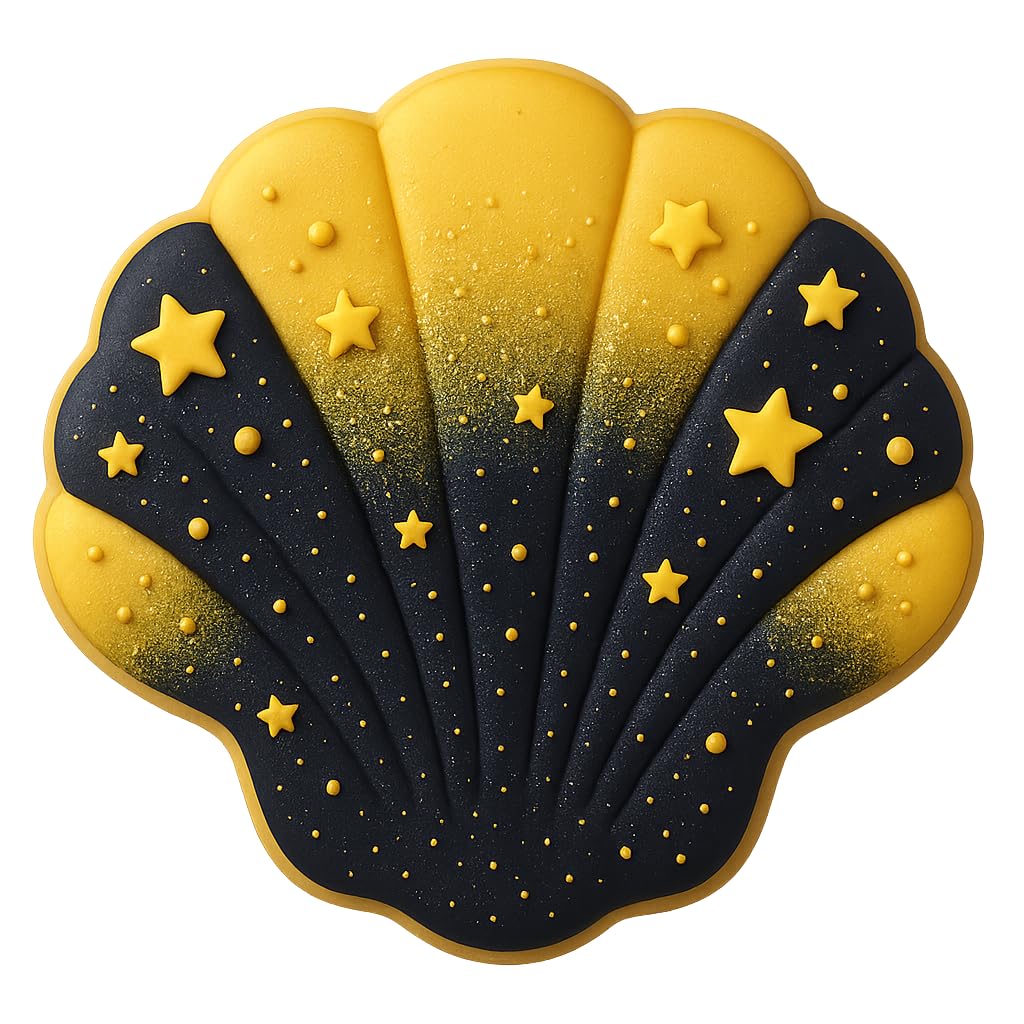 Mighty Gadget Seaside Scallop Seashell Cookie Cutter & Stamp Set - 3.75x3.75 Inches, Ocean-Inspired Baking Tool