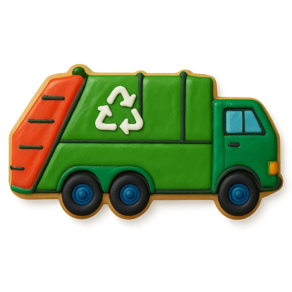 Garbage Truck Cookie Cutter & Stamp for Baking Fondant Clay Embosser Gifts