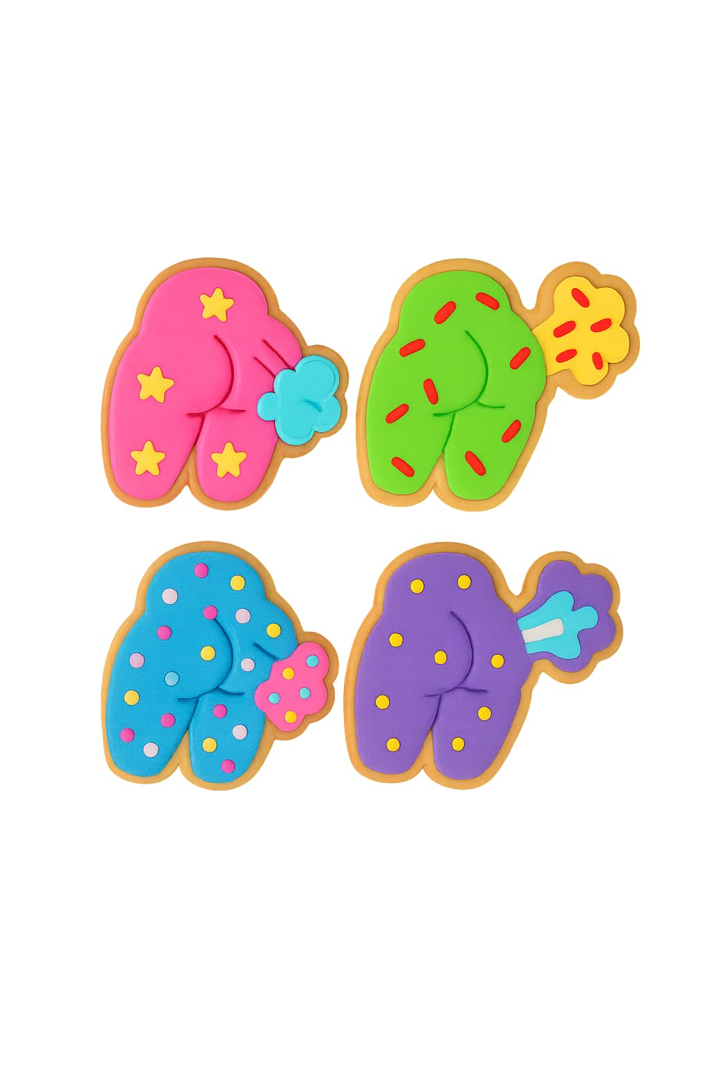 Comic Fart Cookie Cutter & Stamp 4x3.5" for Baking Fondant Clay Embosser Gifts