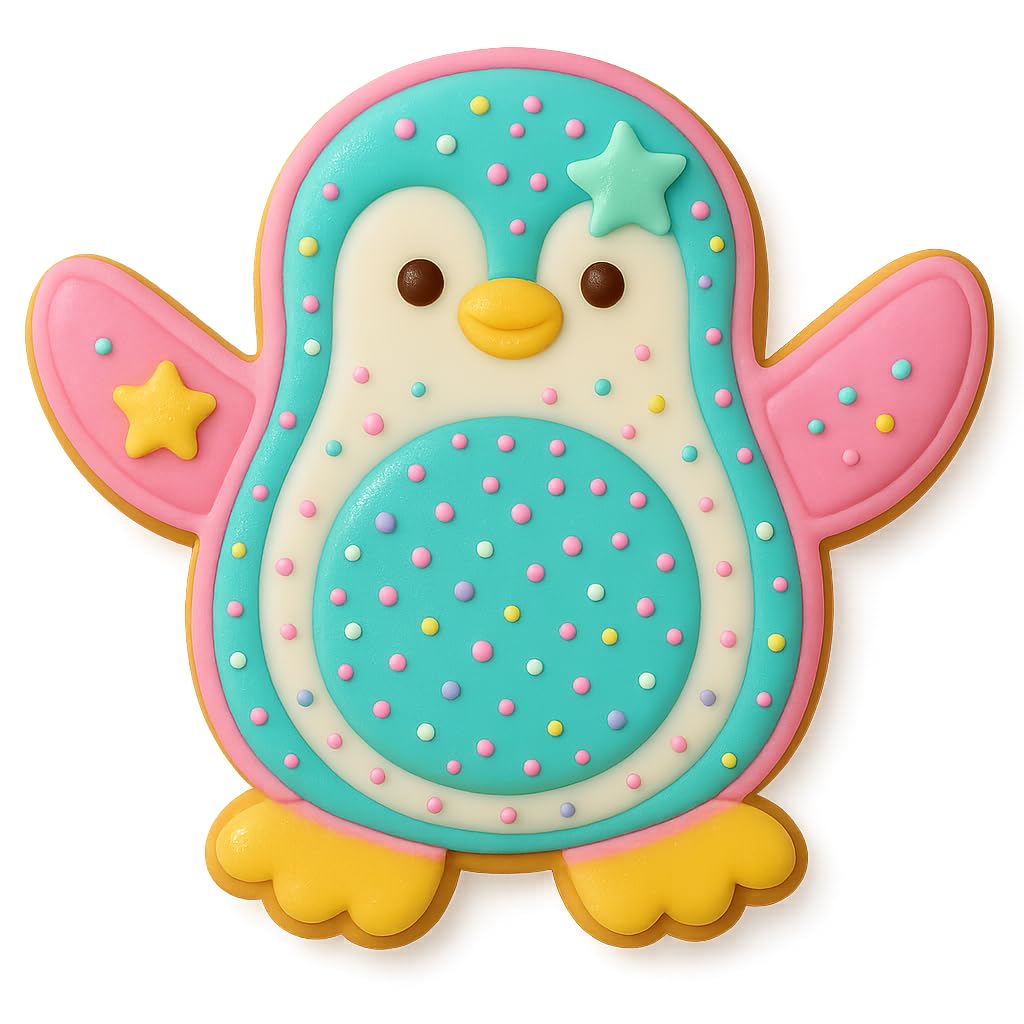 Cute Penguin Cookie Cutter & Stamp – 4x3.33" Adorable Winter Bird Design for Holiday Baking (Random Color)