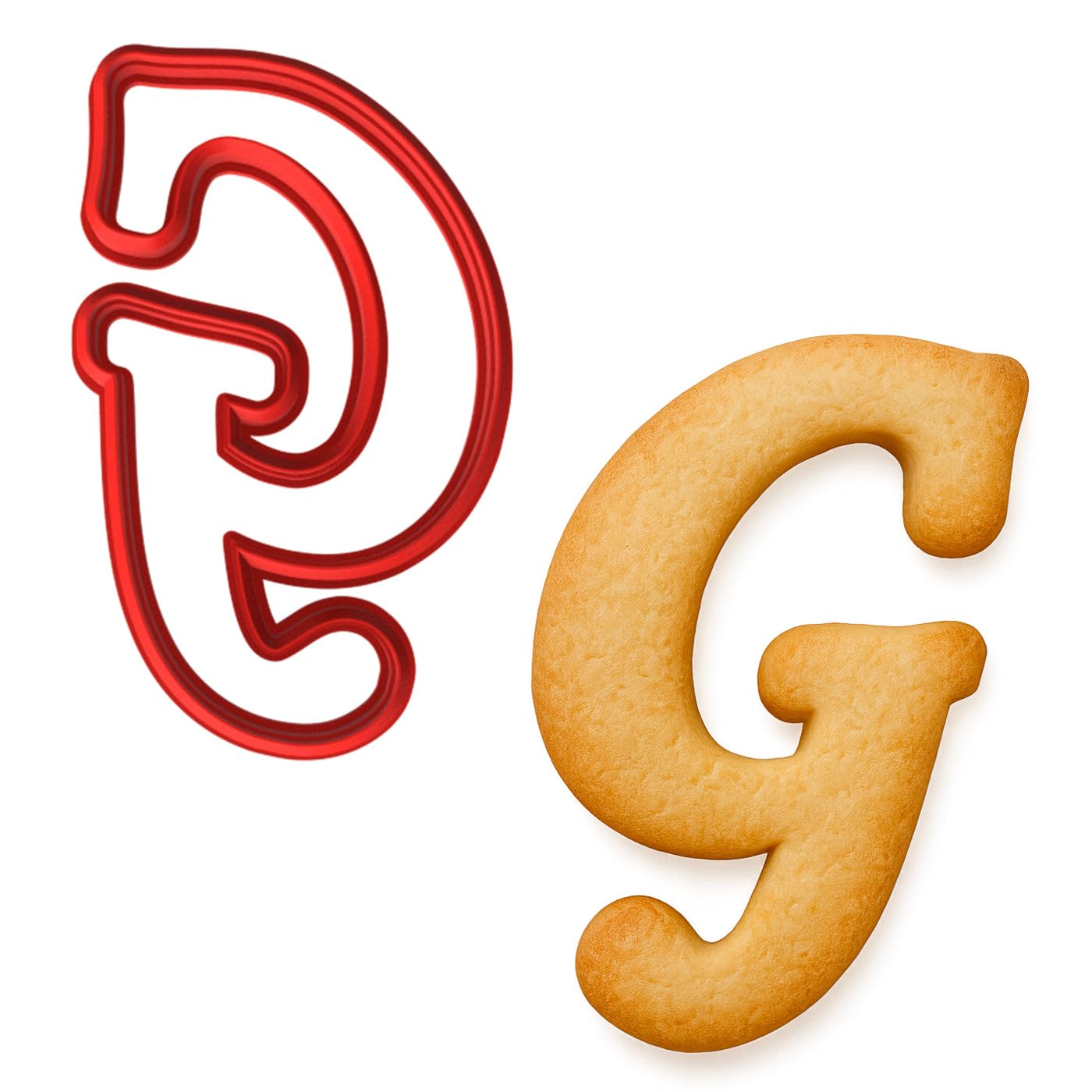 Fancy Cursive Letter Cookie Cutter - 4" Tall Alphabet Baking Mold (Random Color)