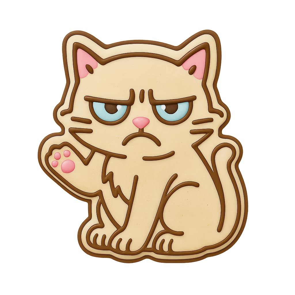 Mighty Gadget Street Cat Cookie Cutter & Stamp - 4x3.69" "Fun Shape" for Kids Baking (Random Color)