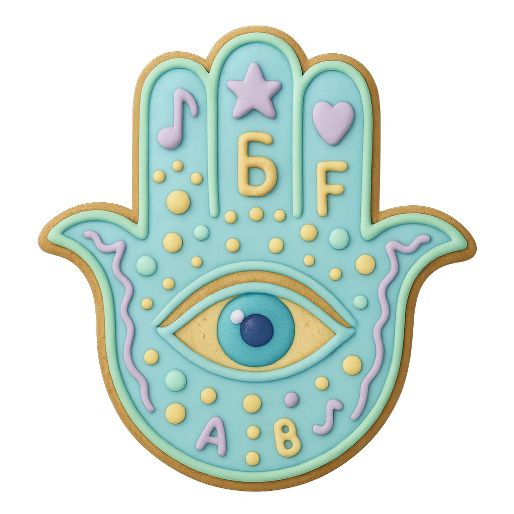 Protective Hamsa Hand Cookie Cutter & Stamp - 4x3.49", Symbol of Luck & Good Fortune (Random Color)
