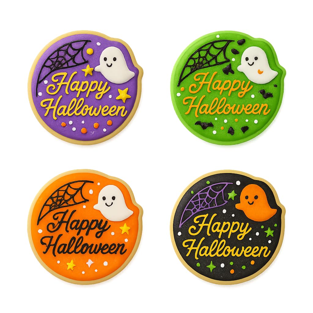 Happy Halloween Ghost Cookie Cutter & Stamp 4x3.8" for Baking & Fondant Clay