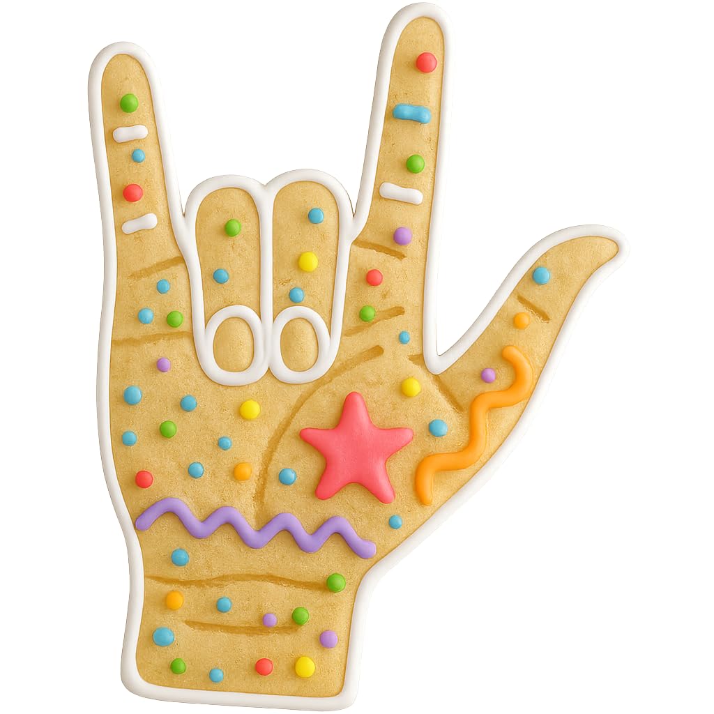Mighty Gadget Detailed ASL I Love You Hand Cookie Cutter - 4x2.71" Sign Language Baking Mold (Random Color)