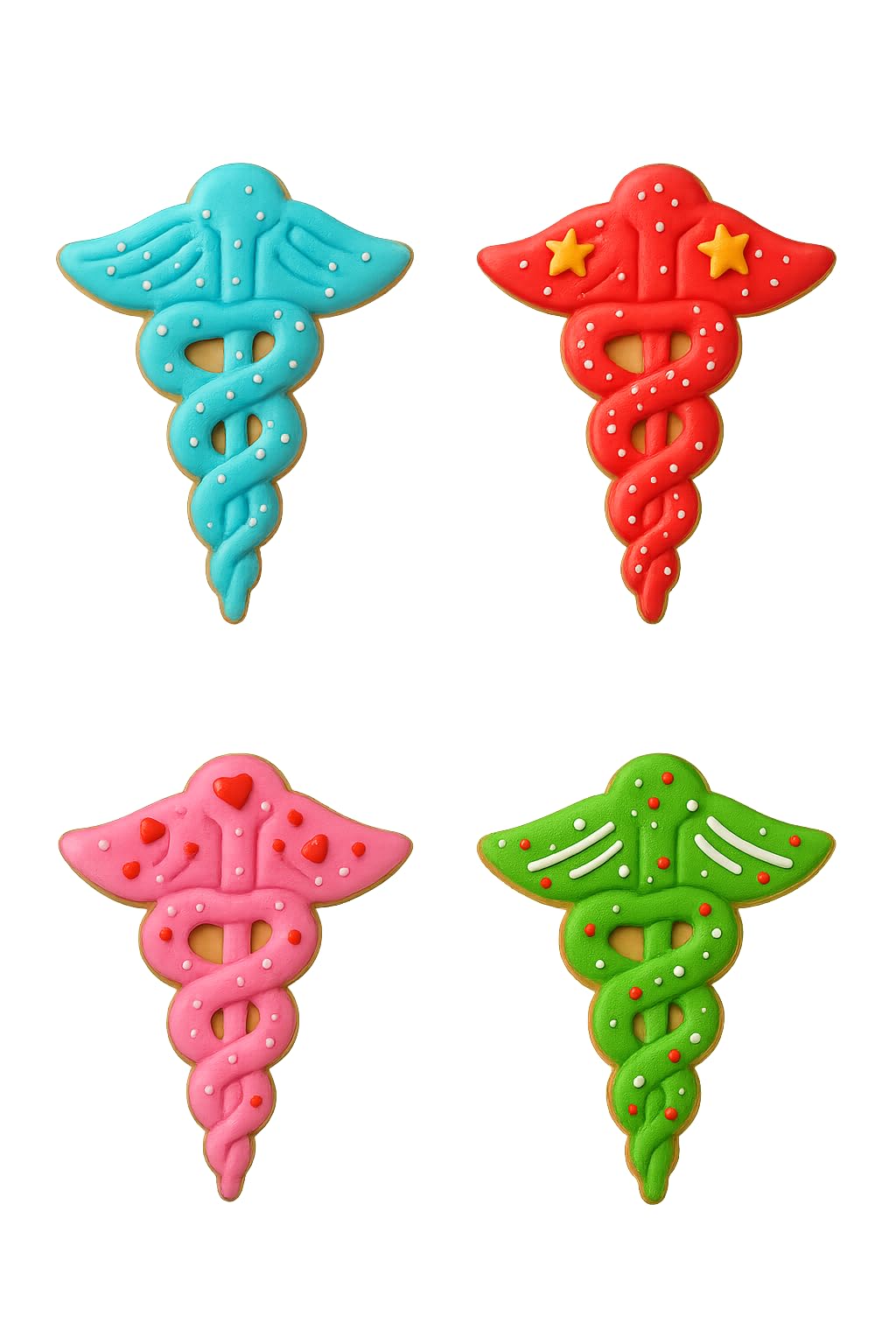 Mighty Gadget Medical Caduceus Cookie Cutter & Stamp - 4x2.5" Iconic Design for Med School Events (Random Color)
