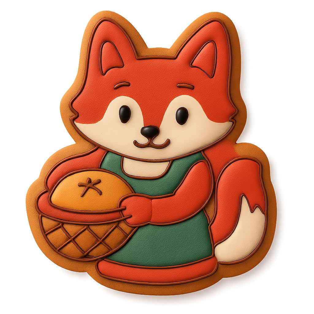 Furry Forager Fox Cookie Cutter - 4x3.5" Premium Creative Baking Tool