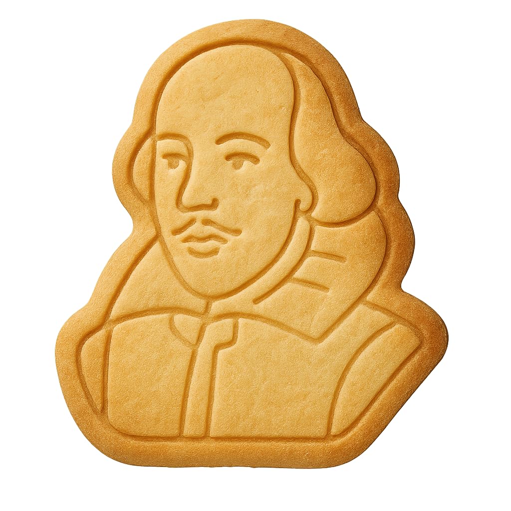 Shakespearean Figure Cookie Cutter - 4x3.5" Professional Fun Design