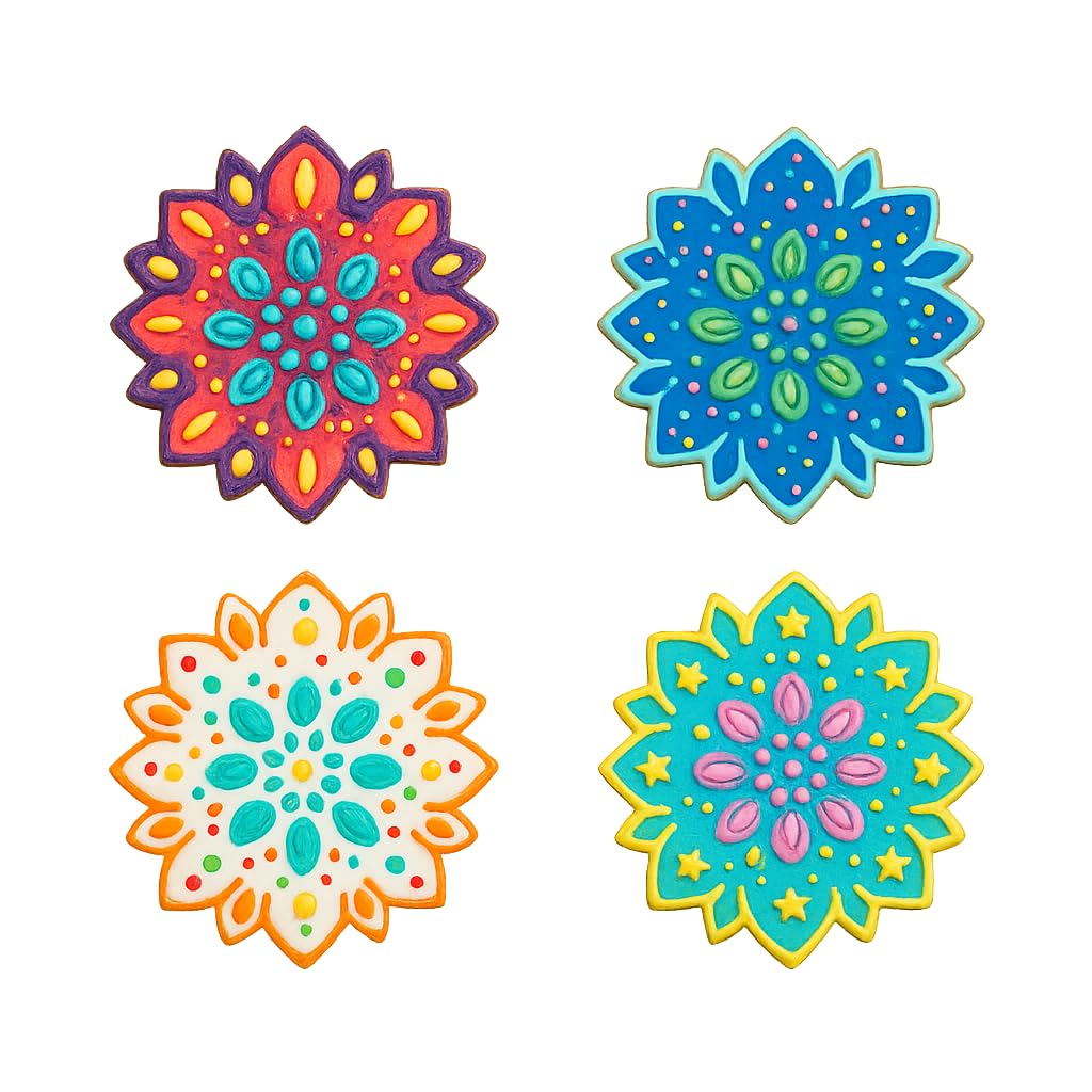 Floral Mandala Cookie Cutter & Stamp 4x4" for Baking Fondant Clay Embosser