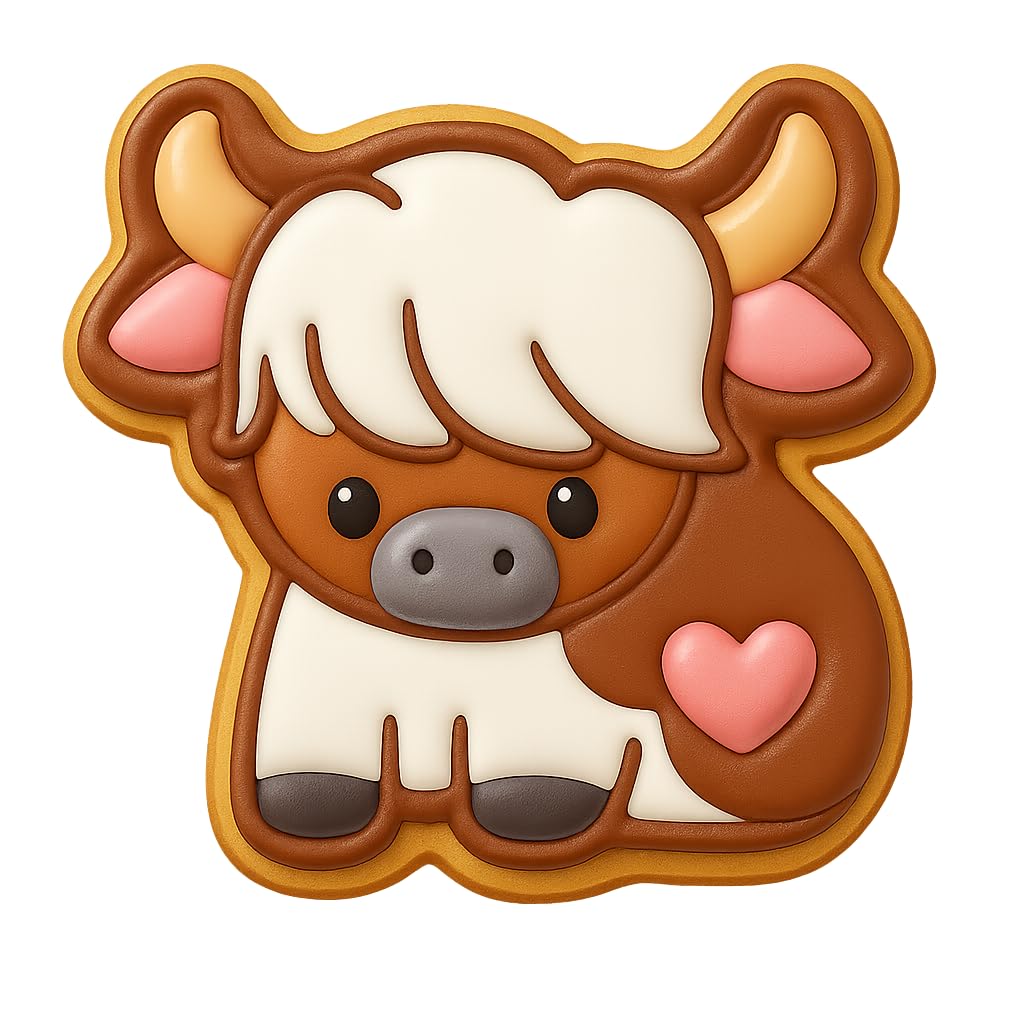 Kawaii Baby Cow Cookie Cutter - 4x3.8" Fun Kids Baking Design