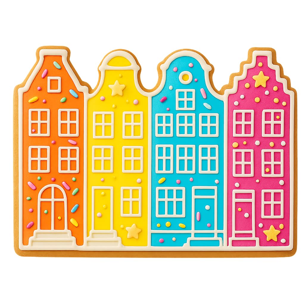 Architectural Amsterdam Houses Cookie Cutter - 4x3.14" Creative Kitchen Design