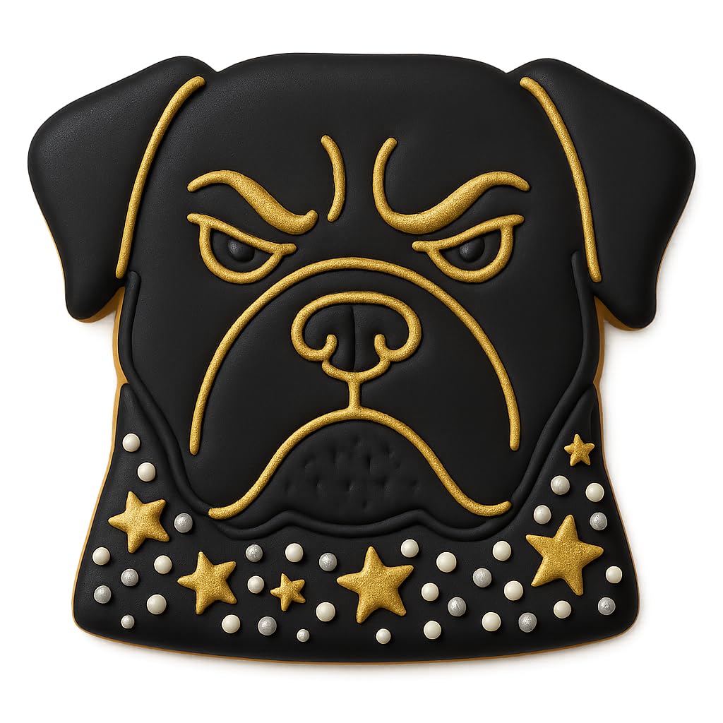 Mighty Gadget Angry Rottweiler Dog Cookie Cutter & Stamp - 4x3.63", Fierce Pup Design for Bold Bakers (Random Color)