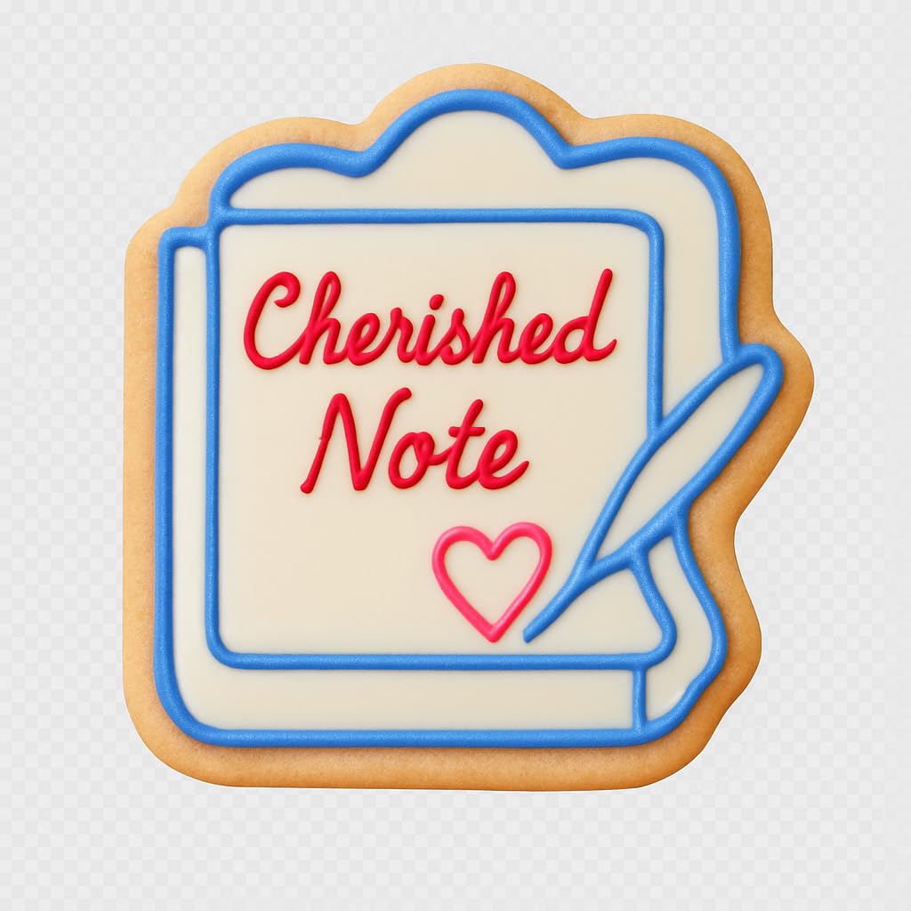 Cherished Note Cookie Cutter - 4x3.8" Creative Kitchen Baking Design