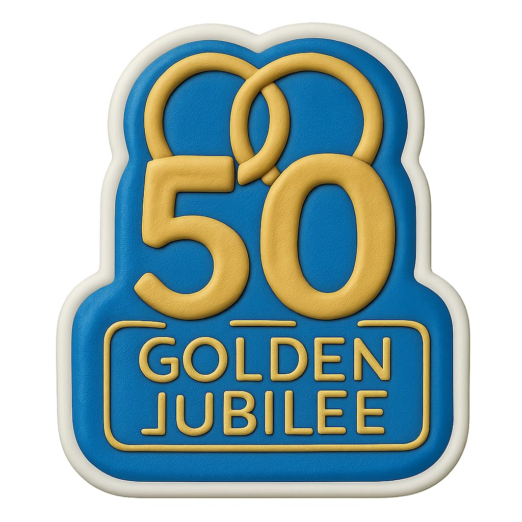 Golden Jubilee Rings 50 Cookie Cutter - 4x3.1" Celebration Design