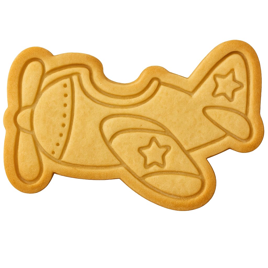 Vintage Toy Airplane Cookie Cutter - 4x2.5" Fun Creative Baking Tool