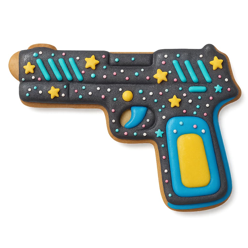 Hand Gun Cookie Cutter Mold (4.75x3") - Perfect for Gun-Themed Baking or Crafts