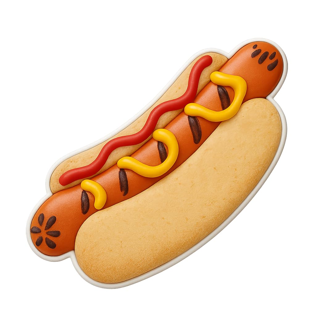 Mighty Gadget Hot Dog Cookie Cutter - 4x1.85" Sausage Bun Biscuit Mold for BBQ Party Baking (Random Color)