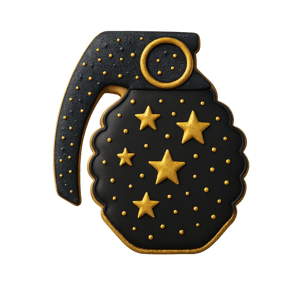 Mighty Gadget Hand Grenade Cookie Cutter - 3.5x2.68", Combat & Army Inspired Cookie Mold for Patriotic Occasions (Random Color)