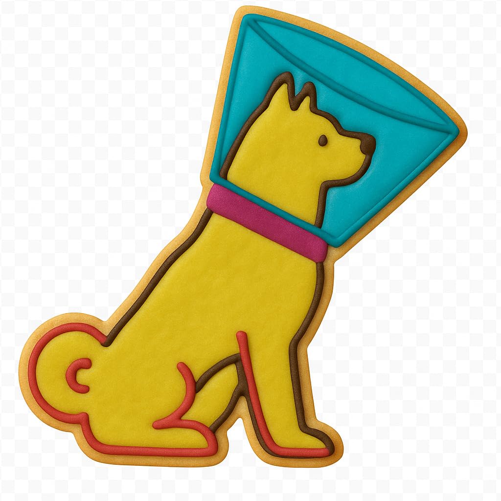 Cone of Shame Dog Cookie Cutter - 4x3.67 Inches, Hilarious Veterinary-Themed Baking Mold