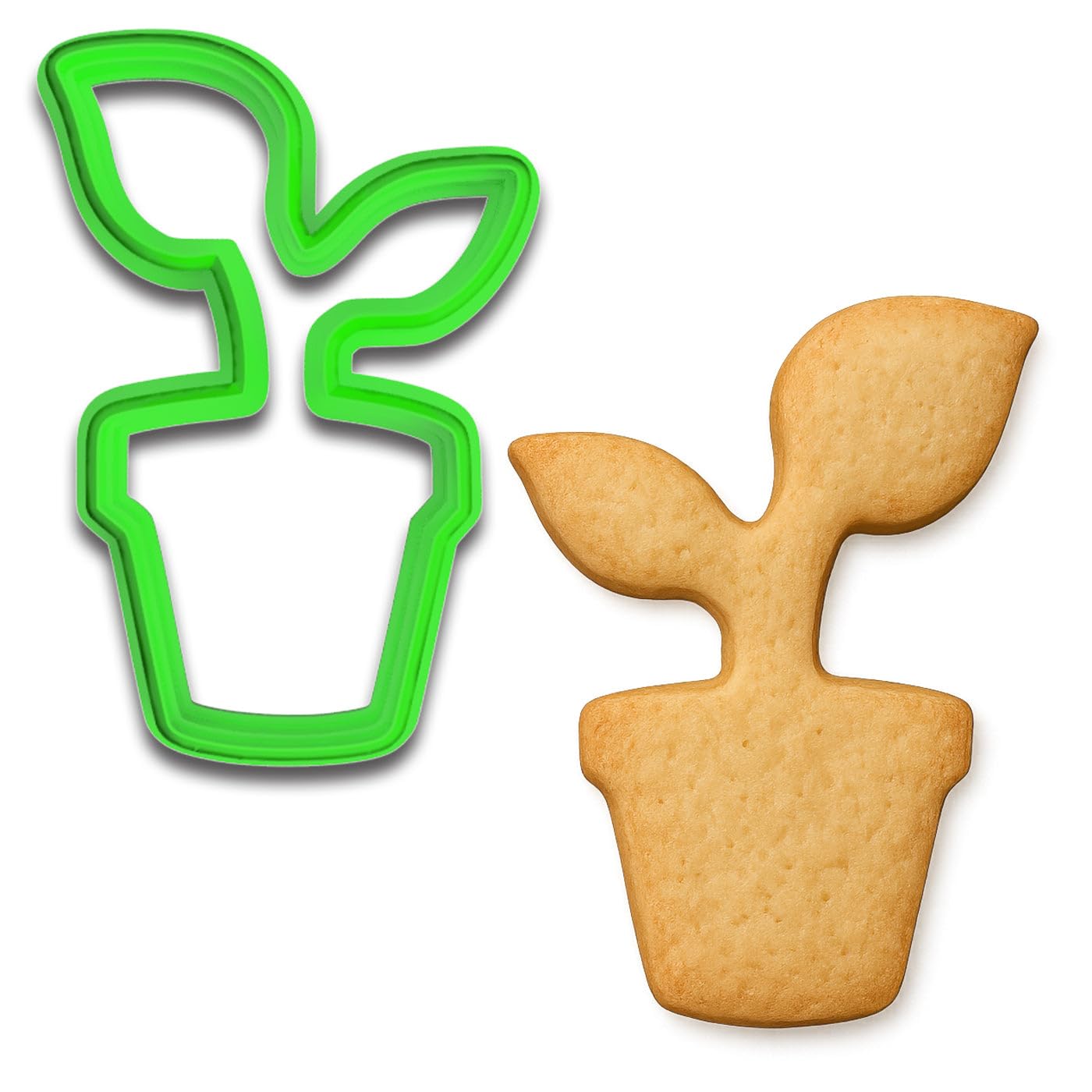 Potted Sprout Cookie Cutter – 3.5x2.29" Fun Garden Plant Shape for Nature-Lovers and Bakers (Random Color)
