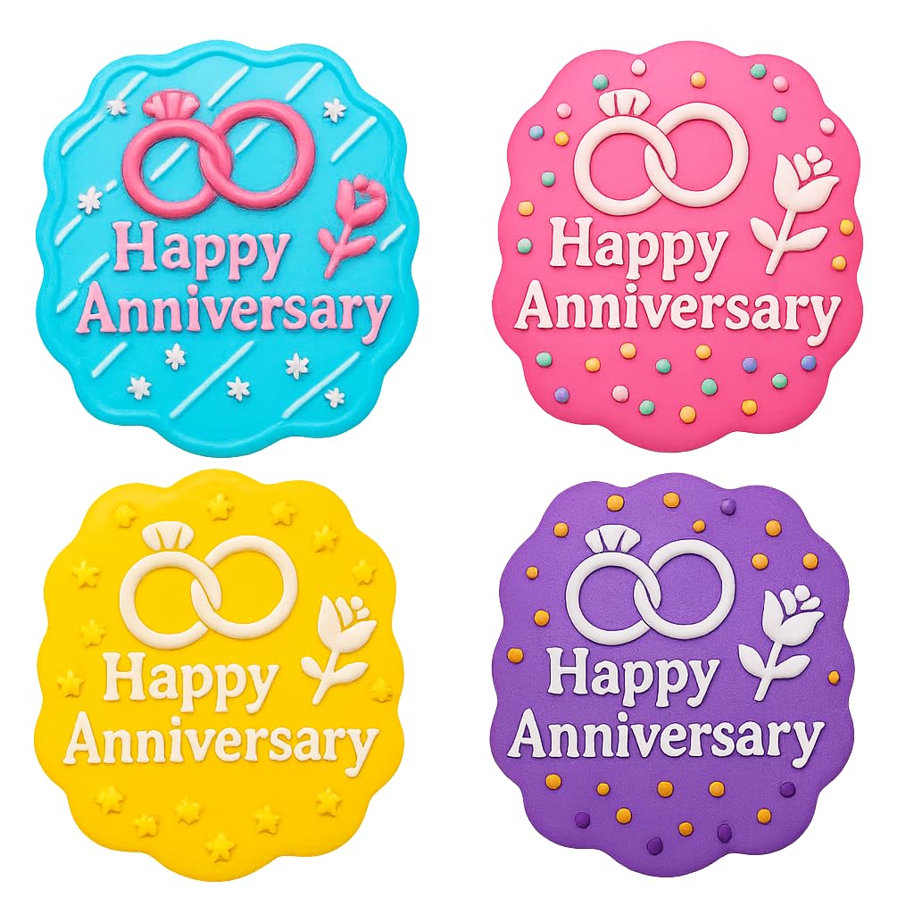 Mighty Gadget Infinity Rings and Rose Cookie Cutter & Stamp - 4x3.49" Symbolic Charm for Happy Celebrations (Random Color)