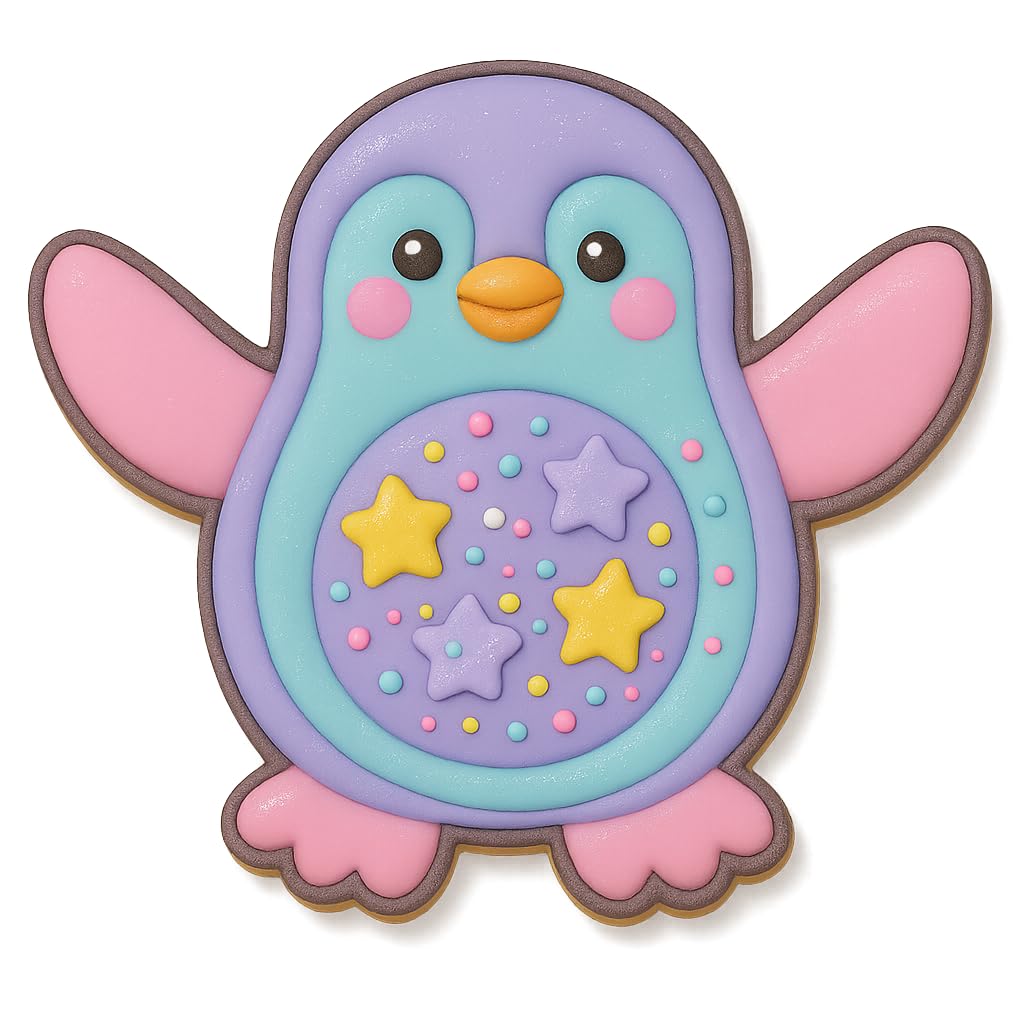 Cute Penguin Cookie Cutter & Stamp – 4x3.33" Adorable Winter Bird Design for Holiday Baking (Random Color)