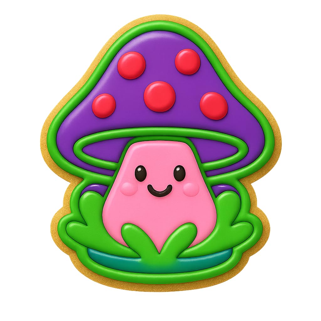 Kawaii Mushroom Man Cookie Cutter - 4x3.54" Fun Baking Design Kids