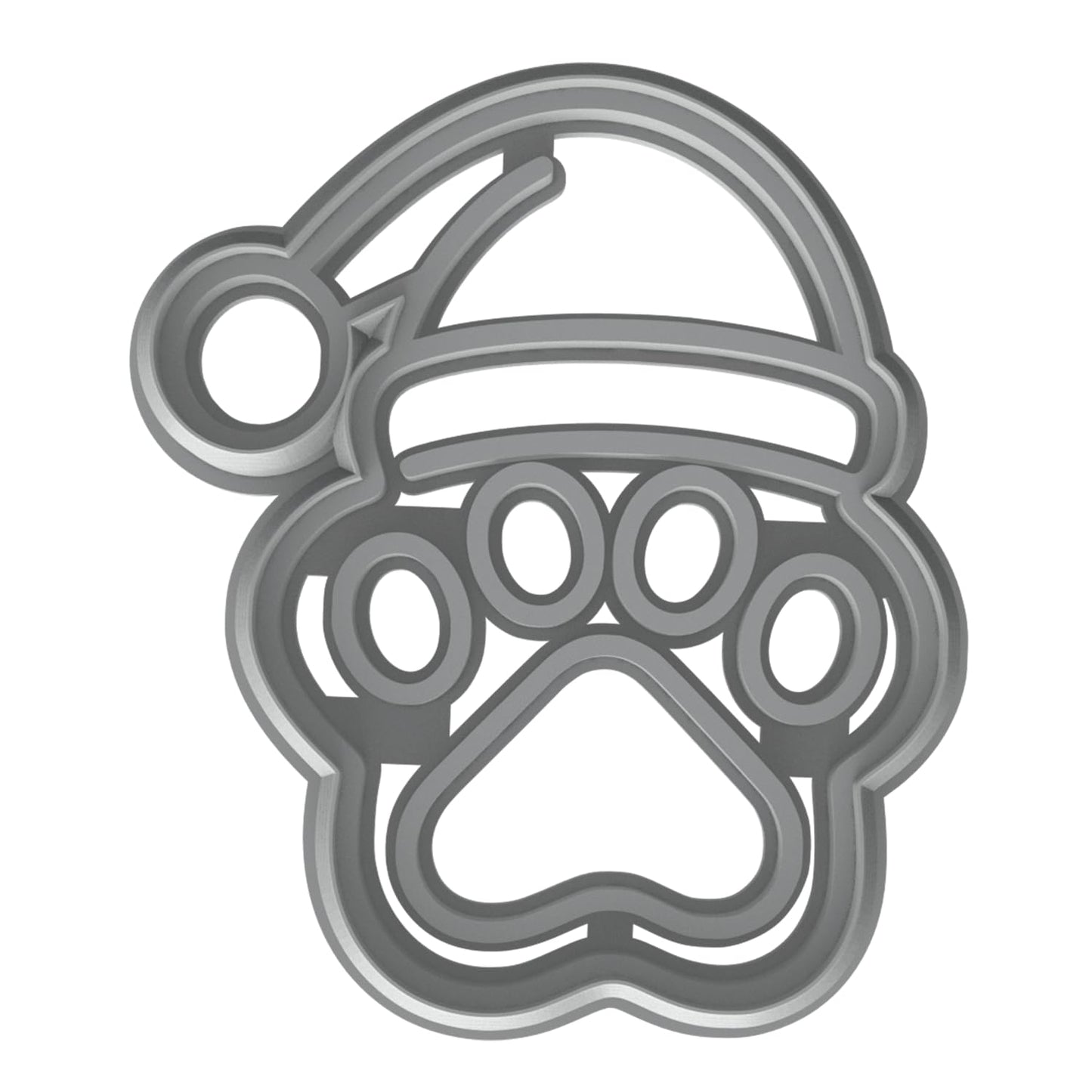 Mighty Gadget Paw with Santa Hat Cookie Cutter & Stamp - 4x3.2" Festive Fun for Holiday Baking (Random Color)