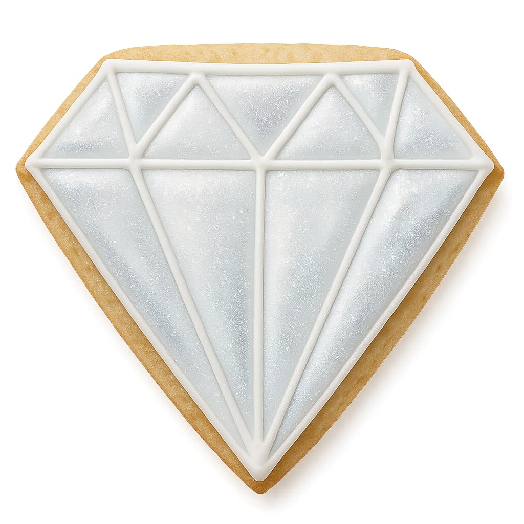 Diamond Cookie Cutter & Stamp - 4x3.42 Inches, Elegant Gem Shape for Baking & Fondant