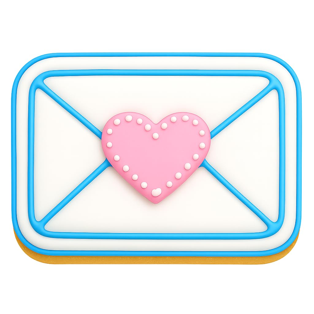 Romantic Love Letter Heart Cookie Cutter - 4x2.88" Premium Kitchen Tool