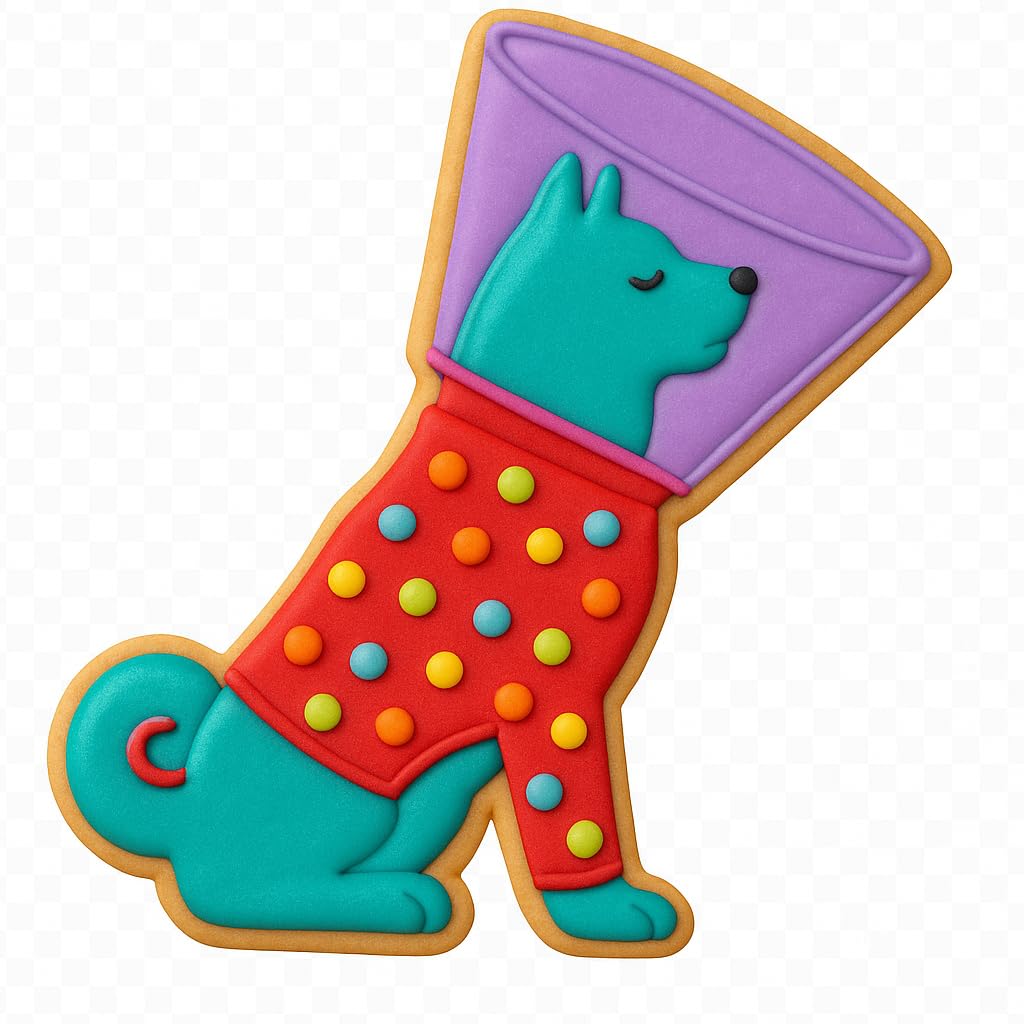 Cone of Shame Dog Cookie Cutter - 4x3.67 Inches, Hilarious Veterinary-Themed Baking Mold