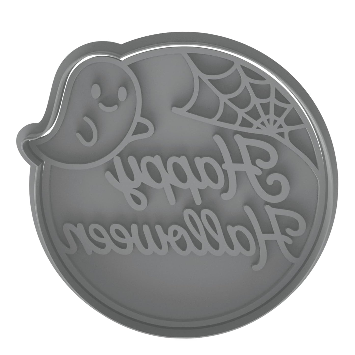 Happy Halloween Ghost Cookie Cutter & Stamp 4x3.8" for Baking & Fondant Clay