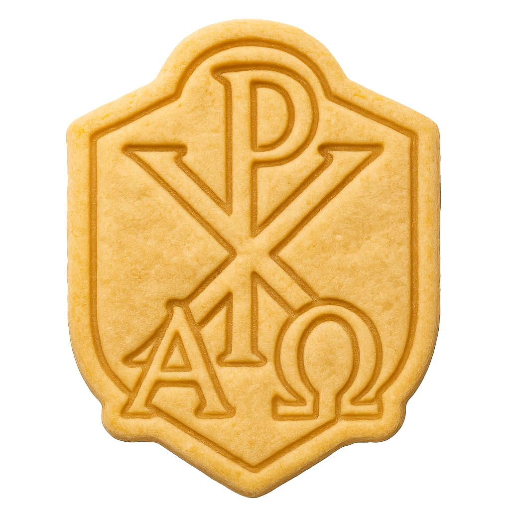 Alpha Omega Chi-Rho Cookie Cutter - 4x3.12" Creative Religious Kitchen Tool